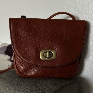 Nine West Chestnut Crossbody Bag with Gold Accent